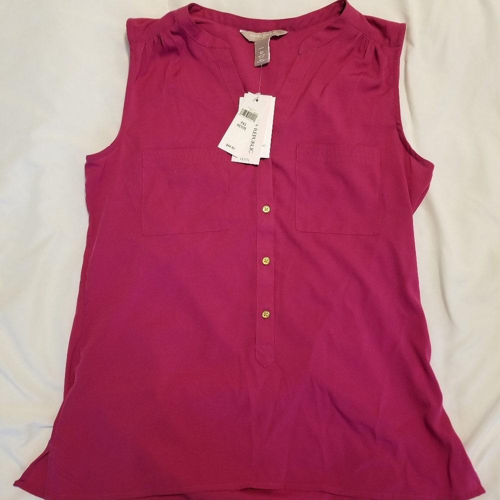 Banana Republic Pink Petite Sleeveless Blouse - Picture 4 of 8